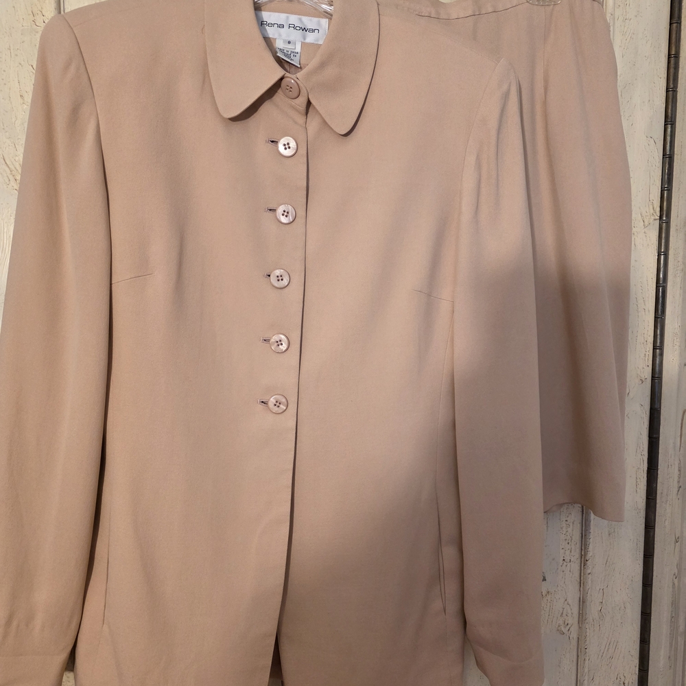 Rena Rowan Tan Blazer and Skirt Set